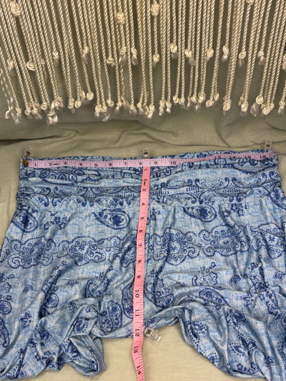 Tasha Polizzi Light Blue Paisley Wide Leg Lounge Pants | XL - Picture 8 of 9